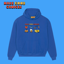 Load image into Gallery viewer, Make Good Choices?? - Unisex Boxy Hoodie (Worker Blue)