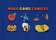 Load image into Gallery viewer, Make Good Choices?? - Unisex Boxy Hoodie (Worker Blue)