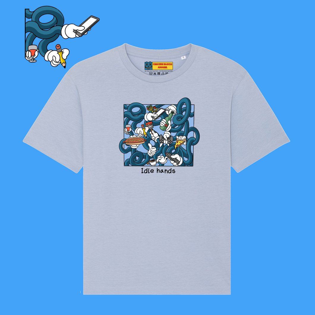 Idle hands do the devils dance - Relaxed Fit Tee (Serene Blue)