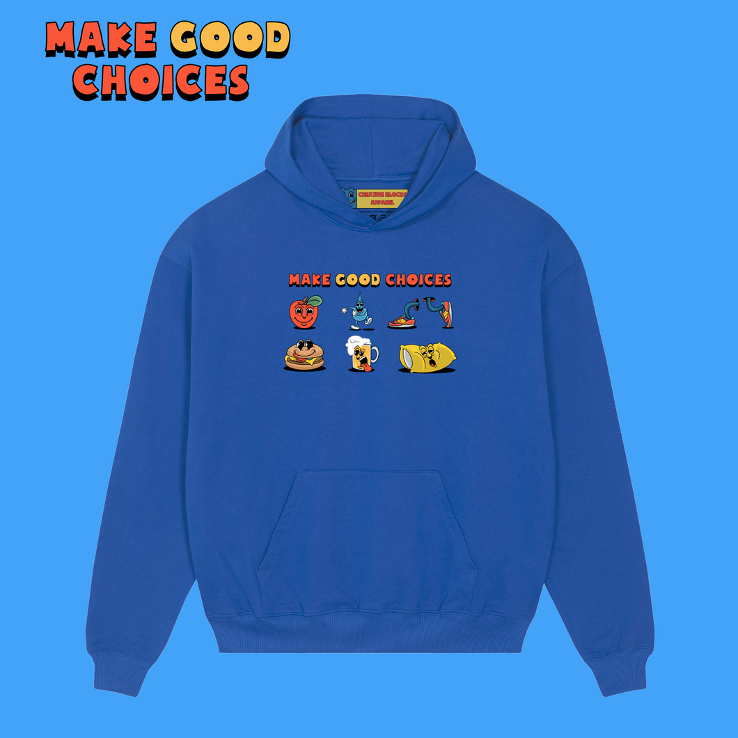 Make Good Choices?? - Unisex Boxy Hoodie (Worker Blue)